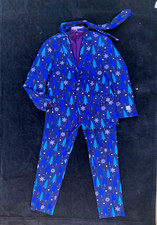 OppoSuits blue, white trees, snowflakes on navy suit, trousers  tie-US44