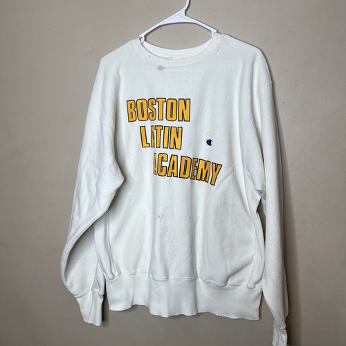 Vintage Champion Reverse Weave Warmup Sweatshirt Boston Latin Academy Made USA