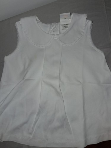Girls OUTFIT-Stitchy Fish collared white shirt (blank)-purple ruffle shorts-sz 5 - Picture 4 of 7