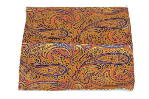 Lord R Colton Masterworks Pocket Square - Carnivale Orange Silk - $75 Retail New - Picture 3 of 3