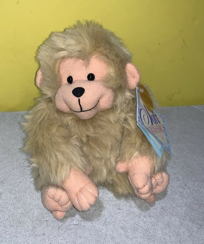 Soft Classics Tan Mango Monkey Chimp 8" Plush Stuffed Animal w/ Sound - Tag - Picture 1 of 2