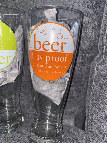 tall beer glasses with quotes   Beer Is Proof That God Loves Us Quote - Picture 2 of 9