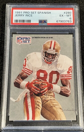 1991 Pro Set Spanish Jerry Rice #280 San Francisco 49ers HOF WR PSA 6 POP 2 RARE - Picture 1 of 4