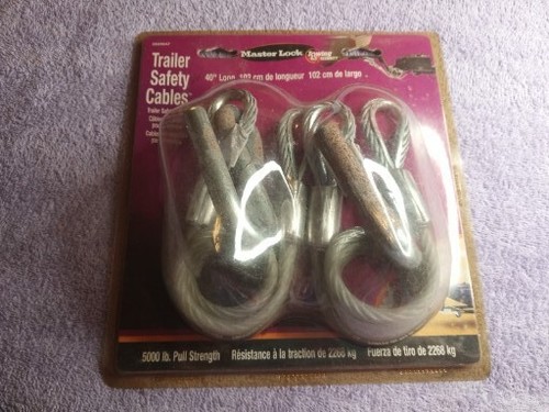 Set of 2 MasterLock 2829DAT Self Coiling Vinyl Coated 40" Safety Cables ^ - Picture 1 of 7