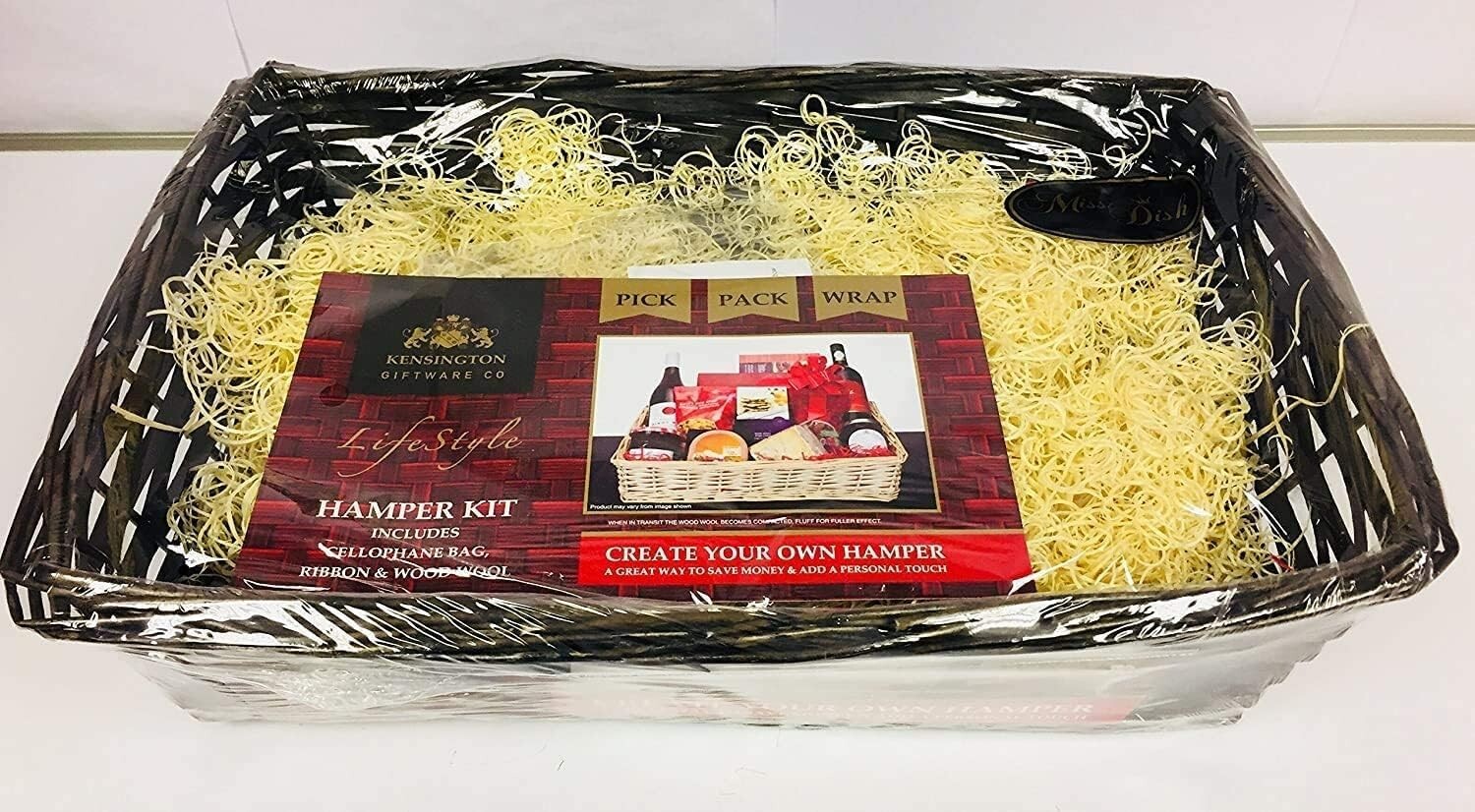 DIY HAMPER KIT LARGE BROWN MAKE YOUR OWN GIFT BASKET SET STRAW WRAPPING