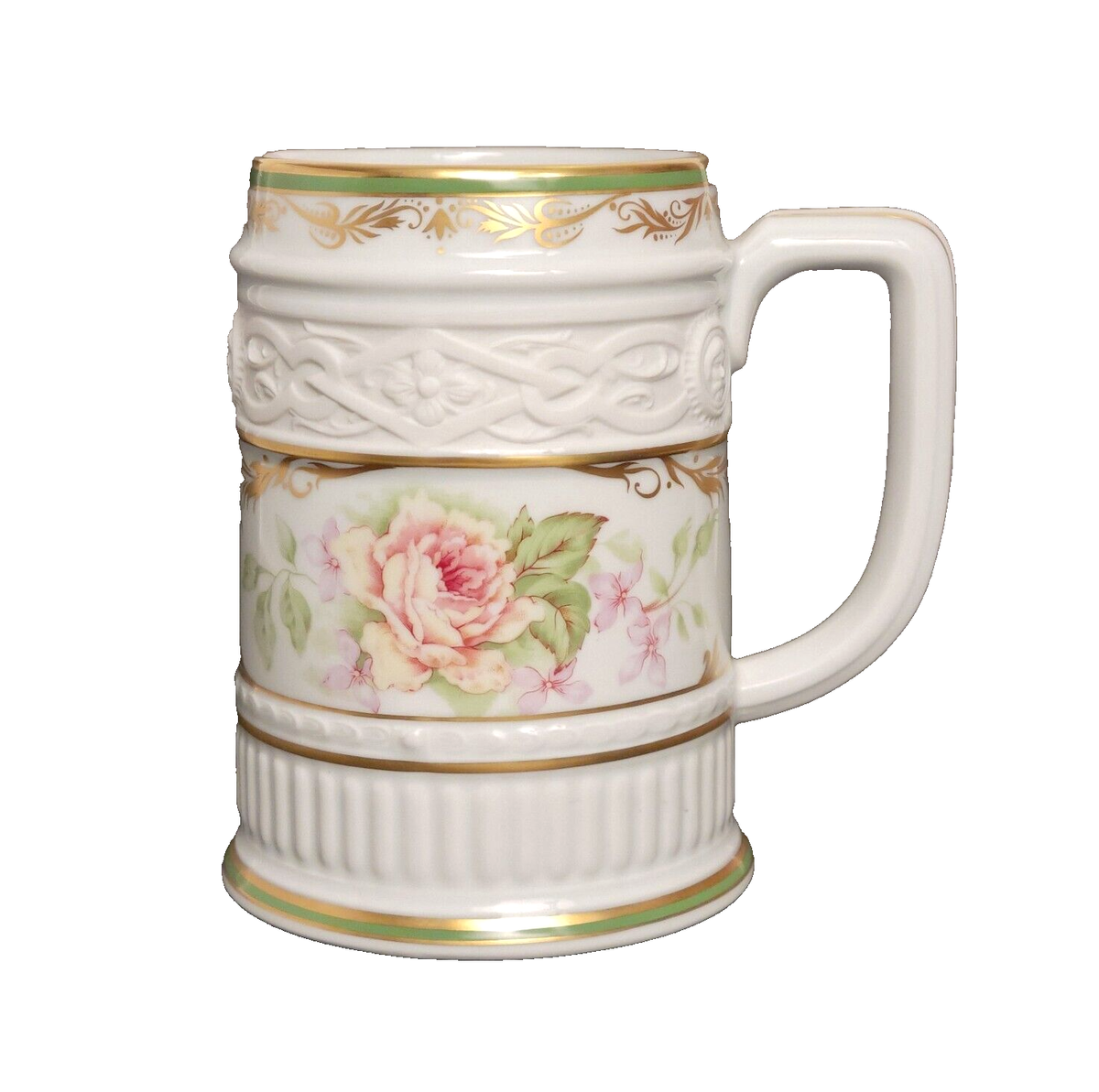 KIRIN 1991 BEER MUG COLLECTION BY BERNARDAUD LIMOGES FRANCE FLORAL 