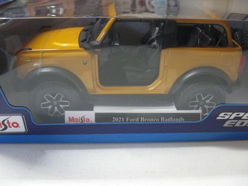 1:18 MAISTO 2021 FORD BRONCO BADLANDS DIECAST TRUCK ORANGE - Picture 1 of 4