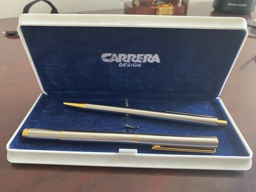Carrera Design chrome w gold trim fountain & ballpoint pen set (Made in Germany) - Picture 8 of 10