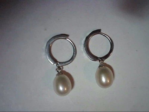 Freshwater Pearls On 925 Sterling Silver Set - Water Drop Earrings & Pearl Pend - Picture 9 of 12