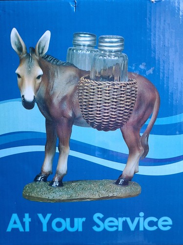 DWK Donkey Mule Saddlebags Of Spice Salt Pepper Shakers Farmhouse Country Decor  - Picture 1 of 13