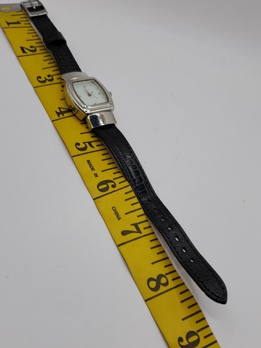 Mary Kay Ladies Fashion Quartz Watch 23mm Square Silver Tone Black Faux Leather - Picture 7 of 9