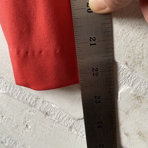 Vintage 70s Long Red Graphic Dress With Floral Print V-Neck Maxi Mod Long Sleeve - Picture 5 of 6