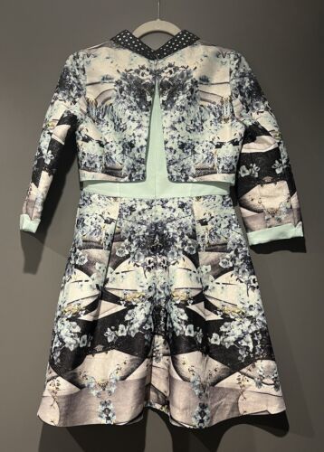 Line Korean Brand Women’s Aqua Floral Jacquard Dress - Picture 2 of 3