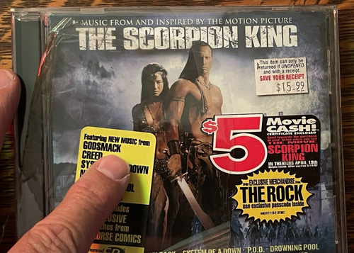SEALED CD~ THE SCORPION KING~2002~SOUNDTRACK~THE ROCK~HYPE STICKER~NEW OLD STOCK - Imagen 2 de 8
