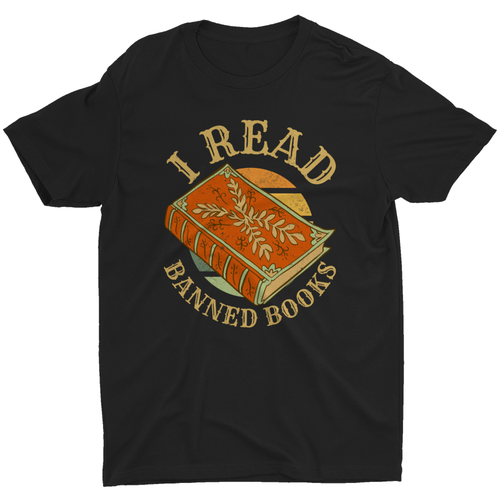 I Read Banned Books Funny Saying Quote Meme Library Retro Men's T Shirt Graphic - Picture 7 of 10