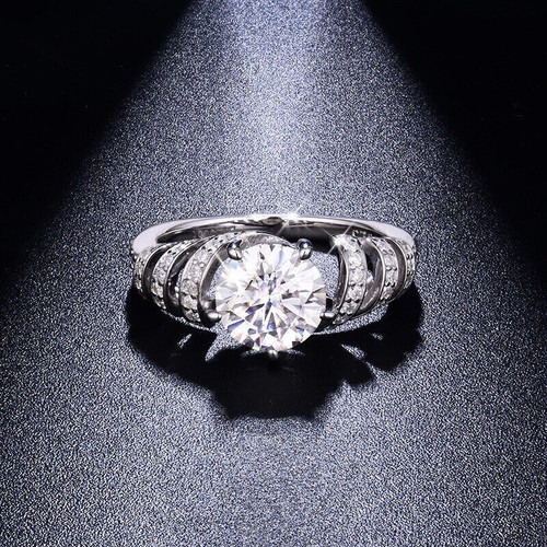 1.5Ct D Color VVS1 Clarity Moissanite Wedding Ring Gift 925 Sterling Silver - Bild 14 von 17