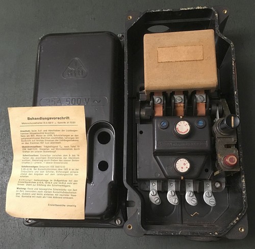 XXXL ESG Bakelit Motorschutzschlater | Druckschalter | 25A 500V | DDR | NOS - Picture 5 of 11