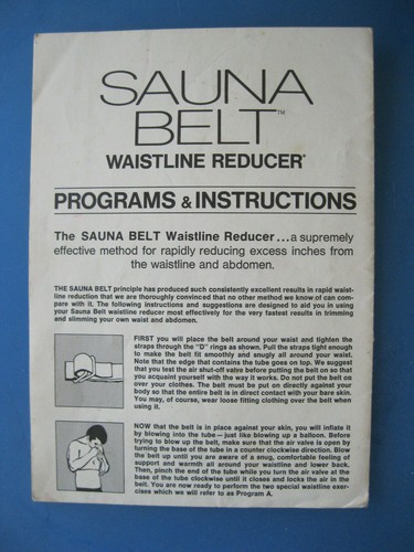 SAUNA BELT WAISTLINE REDUCER 1970 instruction manual only, 6pg leaflet - Picture 1 of 3