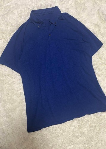 KAPITAL BUTTON-DOWN SHIRT MEN COLOR INDIGO MATERIAL COTTON x LINEN SIZE L USED - Bild 5 von 8