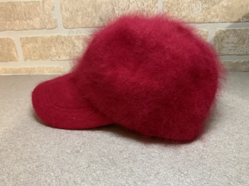 Rare Vintage DNY Angora Baseball Hat Cap Adjustable Red Fuzzy