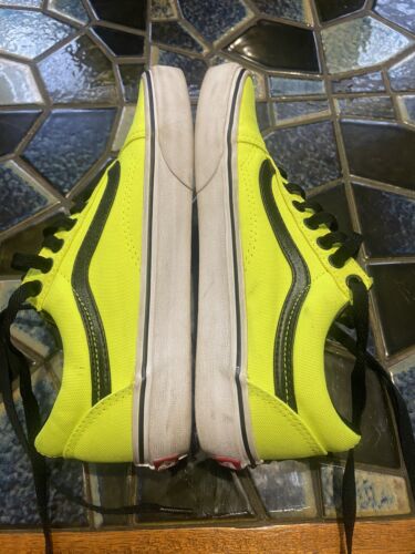 Old Skool Vans Neon Yellow/ Black Sneakers Unisex Mens US 6.5 Women’s US 8 Shoes - Picture 5 of 11