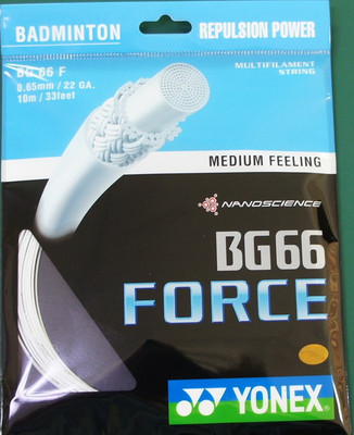 YONEX BG66 FORCE ホワイト 200m Yonex BG 66 Force 200m Badminton String (Cyan) - JoyBadminton