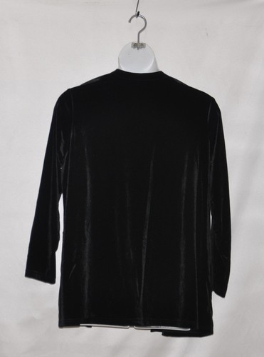 Quacker Factory Stretch Velvet Cardigan Size 1X Black - Picture 2 of 2