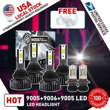6x 9005 9006 LED Combo Headlight Bulbs High Low Beam Kit 6500K Xenon Super White