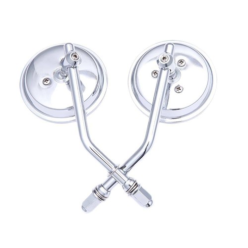 For Harley Bobber Chopper Cafe Racer 3'' Round Motorcycle Rear Side View Mirrors - Picture 5 of 10