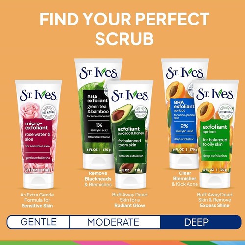 St. Ives Fresh Skin Apricot Face Scrub, Deep Exfoliator Skin Care for Clean, 6oz - Picture 7 of 9