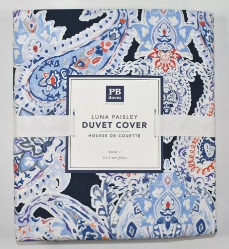 NIP**Pottery Barn Teen Dorm Luna Paisley Cotton Organic Twin Duvet Cover