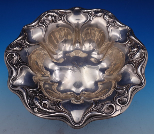 Eton by Wallace Sterling Silver Fruit Bowl with Iris #1164 11 1/4" (#8456) - Picture 1 of 9