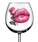 12x Watercolor Pink Valentine's Day Rose Lips Vinyl Sticker Decal Wine Glass Mug