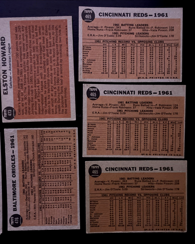 (13) 1962 Topps high number team lot Cincinnati Reds 465 473 476 409 464 486 460 - Picture 15 of 18