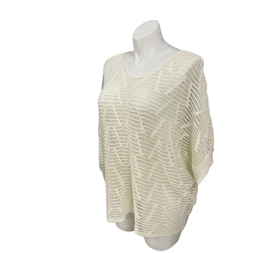 Lane Bryant Sweater Womens Size 26/28 Boho Open Knit Cream Feminine Cottage - Picture 7 of 15
