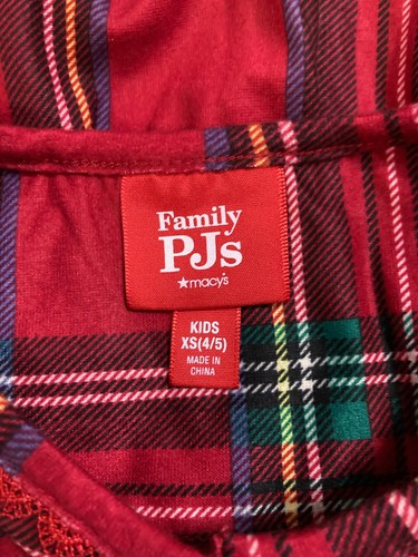 Family Pajamas Christmas Plaid Notched Collar Flannel Pajama Set Kids 4/5 - Picture 4 of 4