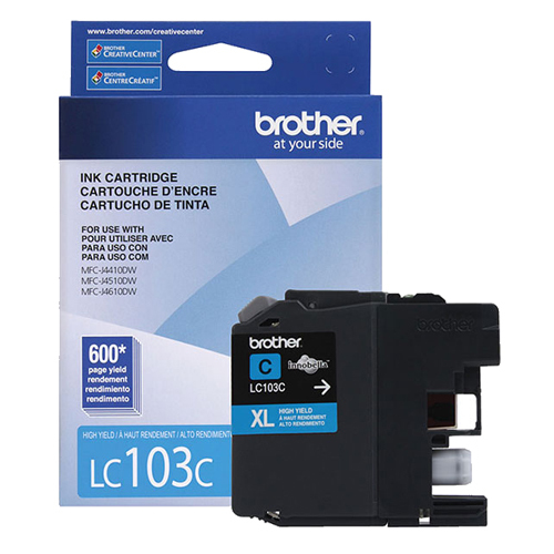 Brother MFC-J4310DW (LC103C) Cyan Original Ink High Yield (600 Yield) - Picture 1 of 3