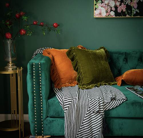 Ruffle Modern Velvet Simple Solid Colour Cushion Case Cover Only Sofa Decor - Foto 2 di 12