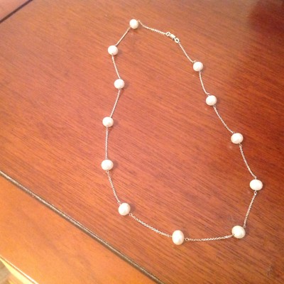 RCI 14k white gold with 12 7mm pearls necklace 17