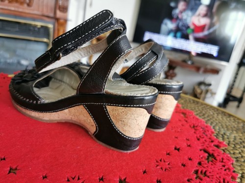 Damen Sandalen Airstep 41 Leder Kork Klettverschluss - Bild 6 von 12