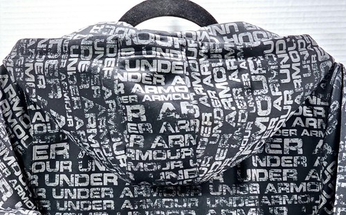 Under Armour Womens Hoodie Medium Full Zip-Up Black with Gray Print - Picture 6 of 10