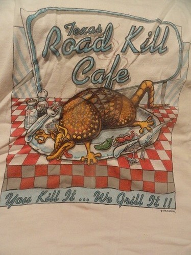 T Shirt Texas Road Kill Cafe Armadillo Grill Adult XL 100% Cotton - Picture 4 of 4