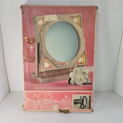 Vintage Gesichter West beleuchteter doppelseitiger Vergrößerungs-Make-up Kosmetikspiegel Rosen - Bild 9 von 11