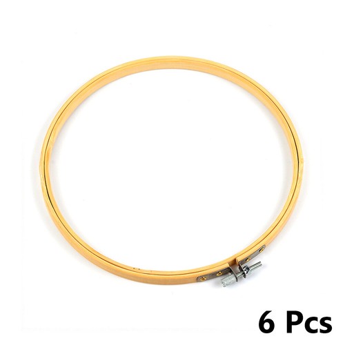 6x 10-36cm Bamboo Embroidery Hoop Rings DIY Cross Stitch Needle Craft Tool Set - Picture 20 of 20
