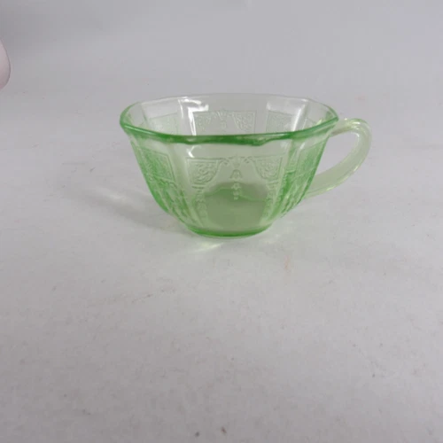 Anchor Hocking Princess Green Uranium Glass Tea Cup Vintage