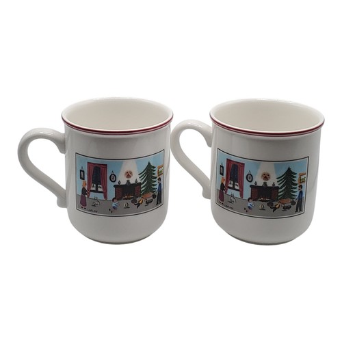 Juego de 2 tazas de porcelana de Navidad Villeroy Boch Naif Luxemburgo Alemán - Imagen 1 de 7