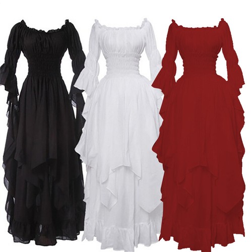 Victorian Medieval Cosplay Dress Renaissance Gothic Women Costume Princess Gown - Picture 3 of 12