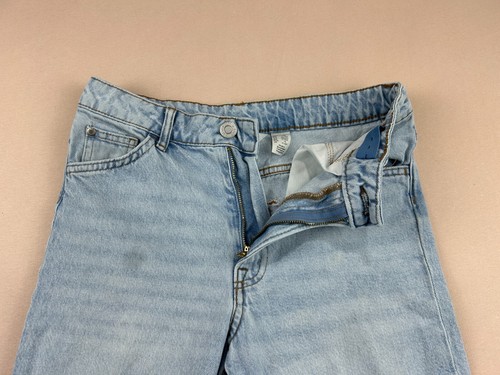 H&M Jeans Girls Size US 14 Blue Denim Loose Fit Coupe Ample Wide Leg Light Wash - Picture 5 of 14