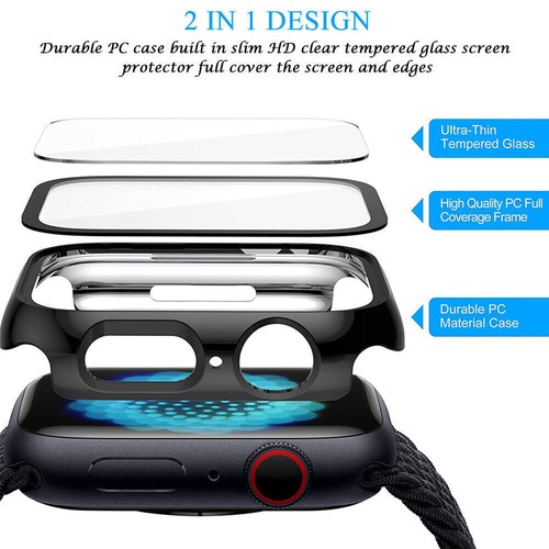 Funda protectora de vidrio templado completo 3D para Apple Watch Series 7 - Imagen 65 de 78