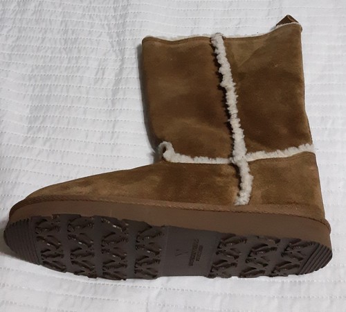 WOMAN'S AMERICAN EAGLE OUTFITTERS BROWN SUEDE FAUX SHEARLING WINTER BOOTS.SZ 10 - Picture 4 of 8